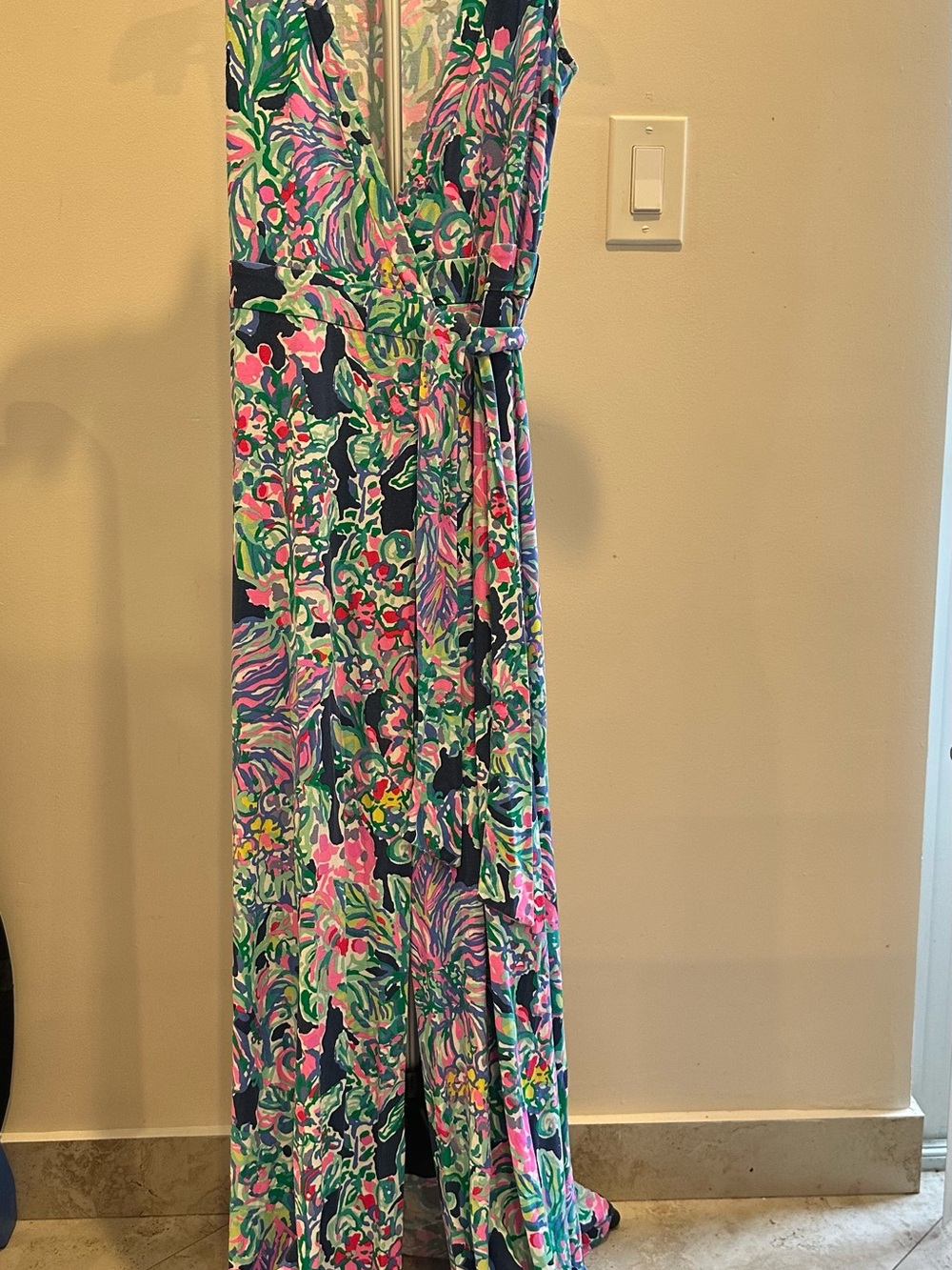 Lilly Pulitzer Delfina Maxi Wrap Dress In Indigo Exotic Escapade